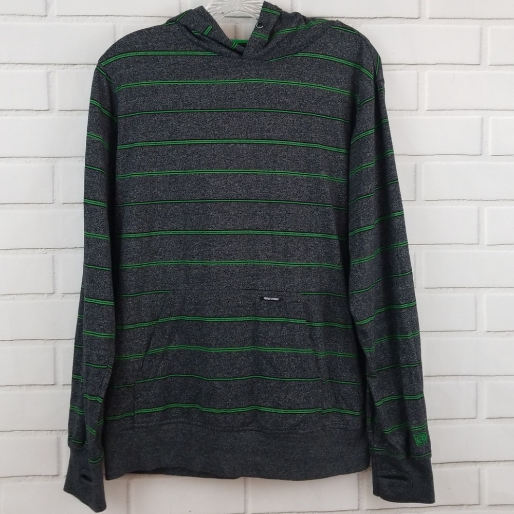 Ocean Current Striped Cotton Blend Pullover Hoodie